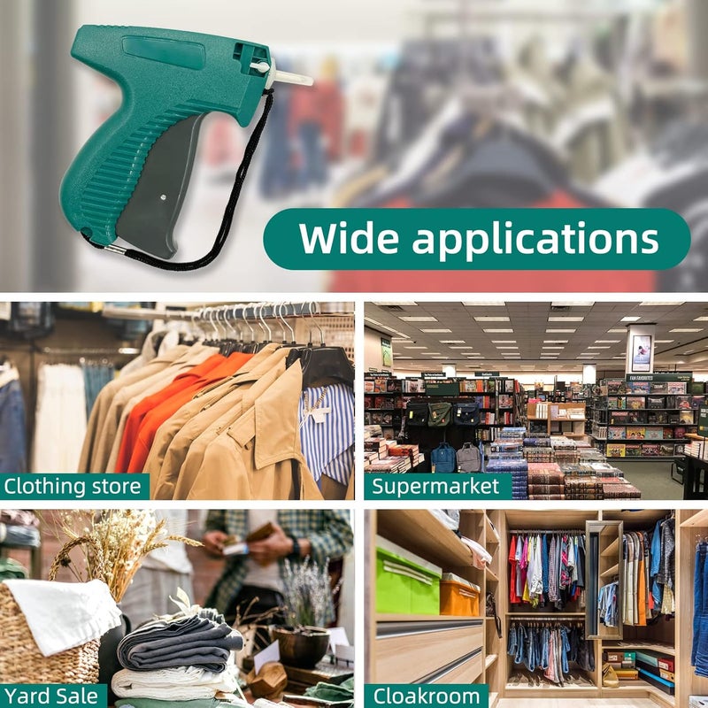 Fifchall 2006pcs Tagging Gun for Clothing, Price Tag Attacher Gun Kit for Clothes Labeler, Clothes Tagging Applicator Gun Set with 1600 1-in Barbs Fasteners, 400 Clothing Labels and 6 Steel Needles - Image 3